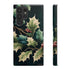 Dark Green Festive Holly in Watercolor - Impact Resistant Phone Case Samsung Galaxy S22 Ultra Glossy